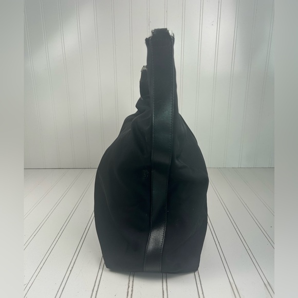 Gucci Vintage Black Nylon Shoulder Bag w Leather Trim and Silver-Tone Hardware - Picture 4 of 11